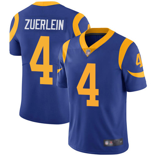 Los Angeles Rams Limited Royal Blue Men Greg Zuerlein Alternate Jersey NFL Football #4 Vapor Untouchable->los angeles rams->NFL Jersey